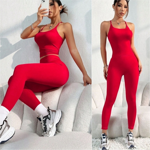 Harmony In Nature Pants - Crimson Flow Active Set
